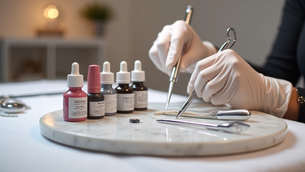 A PMU artist consulting with a client